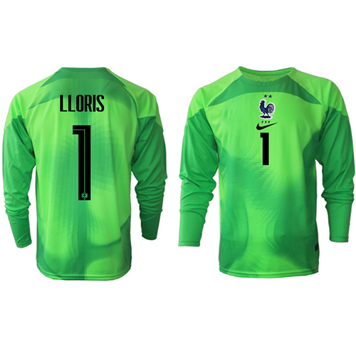Pánský Fotbalový dres Francie Hugo Lloris #1 Brankářské MS 2022 Venkovní Dlouhý Rukáv